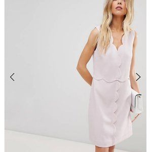 Ted Baker rebeyed Scallop Edge pink Dress 1 nwt